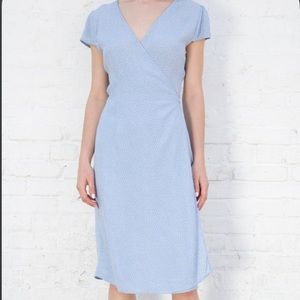 Brandy Melville periwinkle wrap dress with white flowers